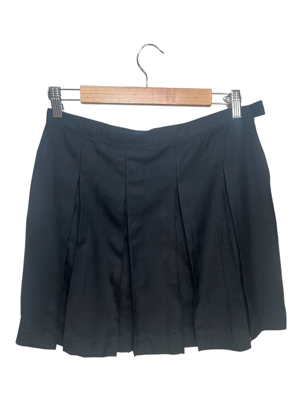 Lands' End Black Pleated Mini Skirt size 14 NWOT women